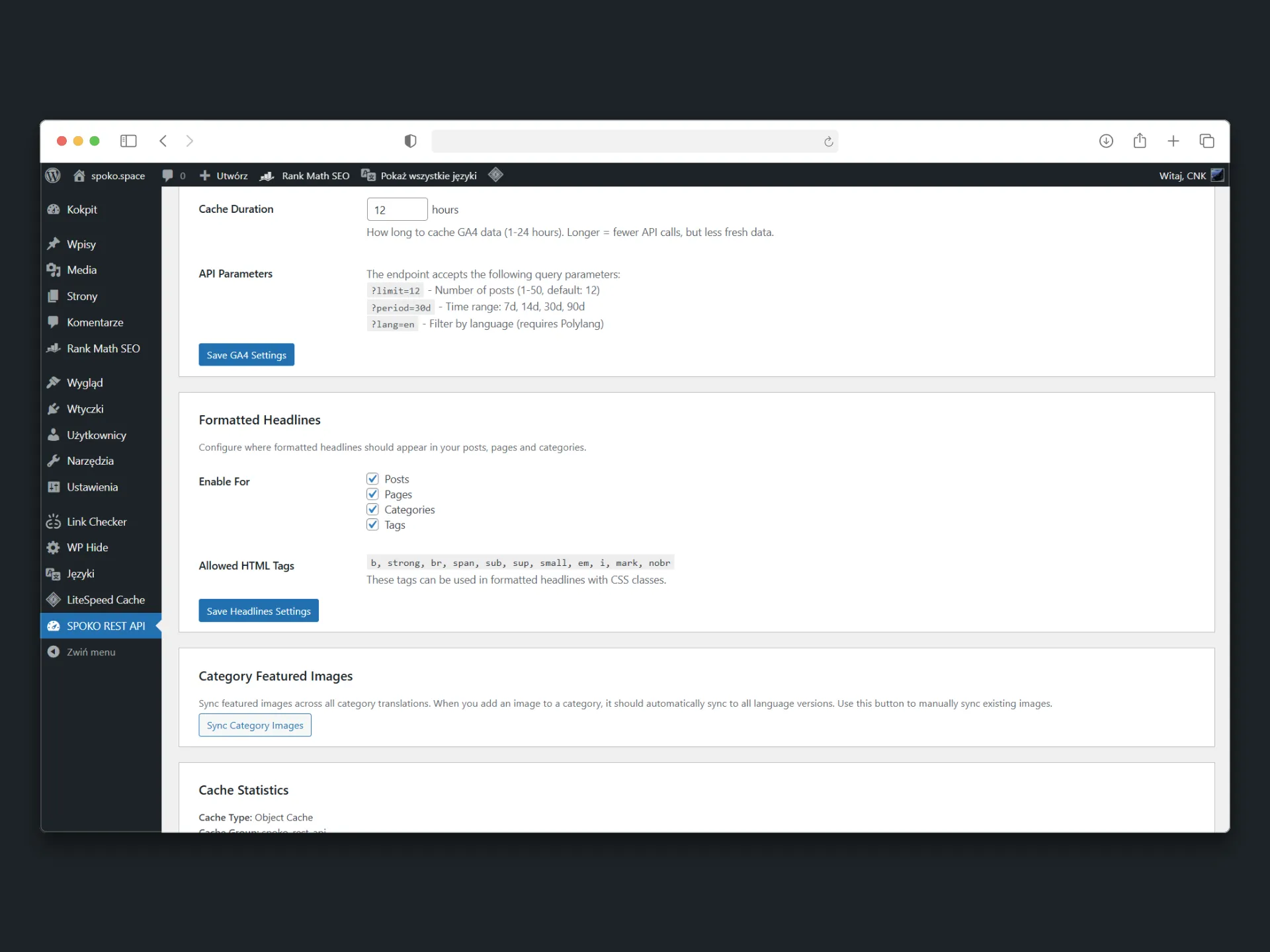 Open-source WordPress plugin extending REST API for headless CMS. Adds GA4, Polylang hreflang data, relative URLs and headless mode with 301 redirects.