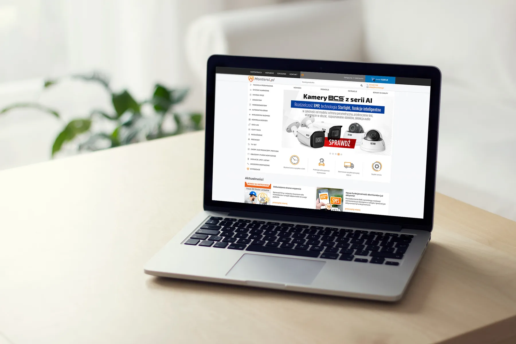 PrestaShop store for a security systems and building automation wholesaler — product catalog, B2B pricing, and a Bootstrap-based responsive design.